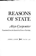 Cover of: Reasons of state by Alejo Carpentier, Alejo Carpentier