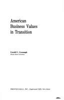 Cover of: American business values in transition by Gerald F. Cavanagh