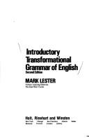 Introductory transformational grammar of English by Mark Lester