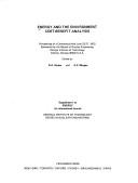 Cover of: Energy and the environment: cost-benefit analysis : proceedings of a conference held June 23-27, 1975