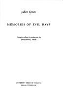 Cover of: Memories of evil days