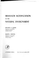 Cover of: Behavior modification in the natural environment