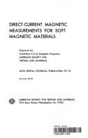 Direct-current magnetic measurements for soft magnetic materials by American Society for Testing and Materials. Committee A-6 on Magnetic Properties.