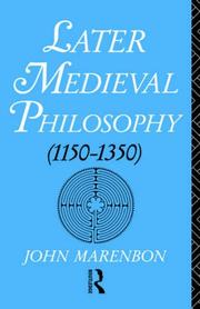 Cover of: Later medieval philosophy (1150-1350): an introduction