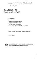 Sampling of soil and rock by Symposium on Sampling of Soil and Rock Toronto 1970.