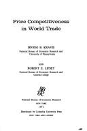 Cover of: Price competitiveness in world trade