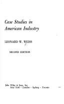 Cover of: Case studies in American industry