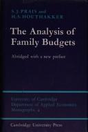 Cover of: The analysis of family budgets