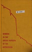 Cover of: Research memorandum on rural life in the depression.