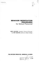 Cover of: Behavior modification procedures for school personnel by Beth Sulzer-Azaroff
