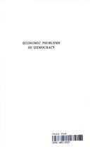 Cover of: Economic problems of democracy. by Arthur Twining Hadley