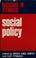 Cover of: Social policy