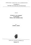 Studies in the demonic in selected Middle High German epics by Rodney W. Fisher