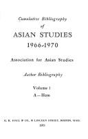 Cover of: Cumulative bibliography of Asian studies, 1966-1970: author bibliography