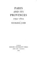 Cover of: Paris and its provinces, 1792-1802