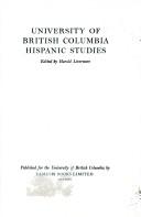 Cover of: University of British Columbia Hispanic studies