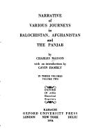 Narrative of various journeys in Balochistan, Afghanistan, and the Panjab by Masson, Charles