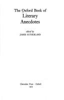 Cover of: The Oxford book of literary anecdotes by edited by James Sutherland.