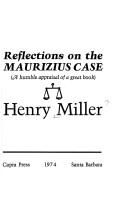 Cover of: Reflections on The Maurizius case: a humble appraisal of a great book
