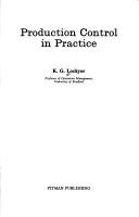 Cover of: Production control in practice
