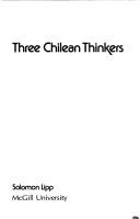 Cover of: Three Chilean thinkers