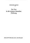 Cover of: Der Vers in Der neueren deutschen Dichtung