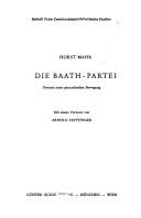 Die Baath-Partei by Horst Mahr