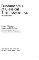 Cover of: Fundamentals of classical thermodynamics by Gordon John Van Wylen