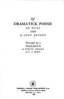 Of dramatick poesie by John Dryden