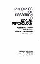 Cover of: Principles of research in social psychology | William D. Crano