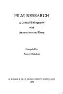 Cover of: Film research: a critical bibliography with annotations and essay