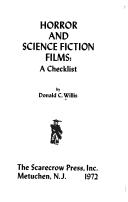 Cover of: Horror and science fiction films by Donald C. Willis