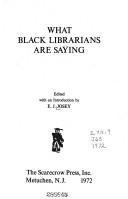 Cover of: What Black librarians are saying.