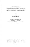 Cover of: Description of the Antiquities Discovered in the State of Ohio and Other Western States. (Antiquities of the New World) by Caleb Atwater