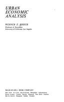 Cover of: Urban economic analysis by Werner Zvi Hirsch, Werner Z. Hirsch