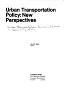 Cover of: Urban transportation policy: new perspectives.