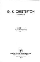 Cover of: G. K. Chesterton; a portrait