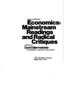 Economics: mainstream readings and radical critiques by David Mermelstein