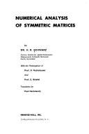 Numerical analysis of symmetric matrices by Hans Rudolf Schwarz