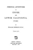 Cover of: Personal adventures in Upper and Lower California, in 1848-9