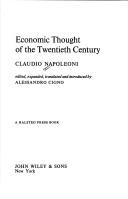 Cover of: Economic thought of the twentieth century. by Claudio Napoleoni