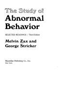 Cover of: The study of abnormal behavior: selected readings
