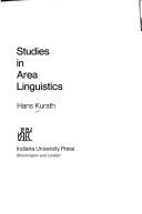 Cover of: Studies in area linguistics.