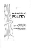 Cover of: The translation of poetry.