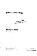 Cover of: Politics and ecology.