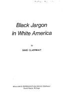 Cover of: Black jargon in white America