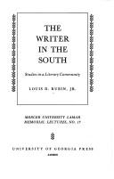 Cover of: The writer in the South: studies in literary community