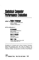 Cover of: Statistical computer performance evaluation.