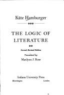 Cover of: The logic of literature. by Käte Hamburger