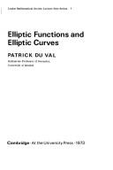 Cover of: Elliptic functions and elliptic curves.